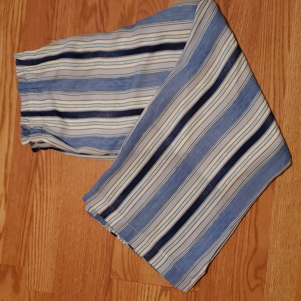 Blue Striped Flowy Pants